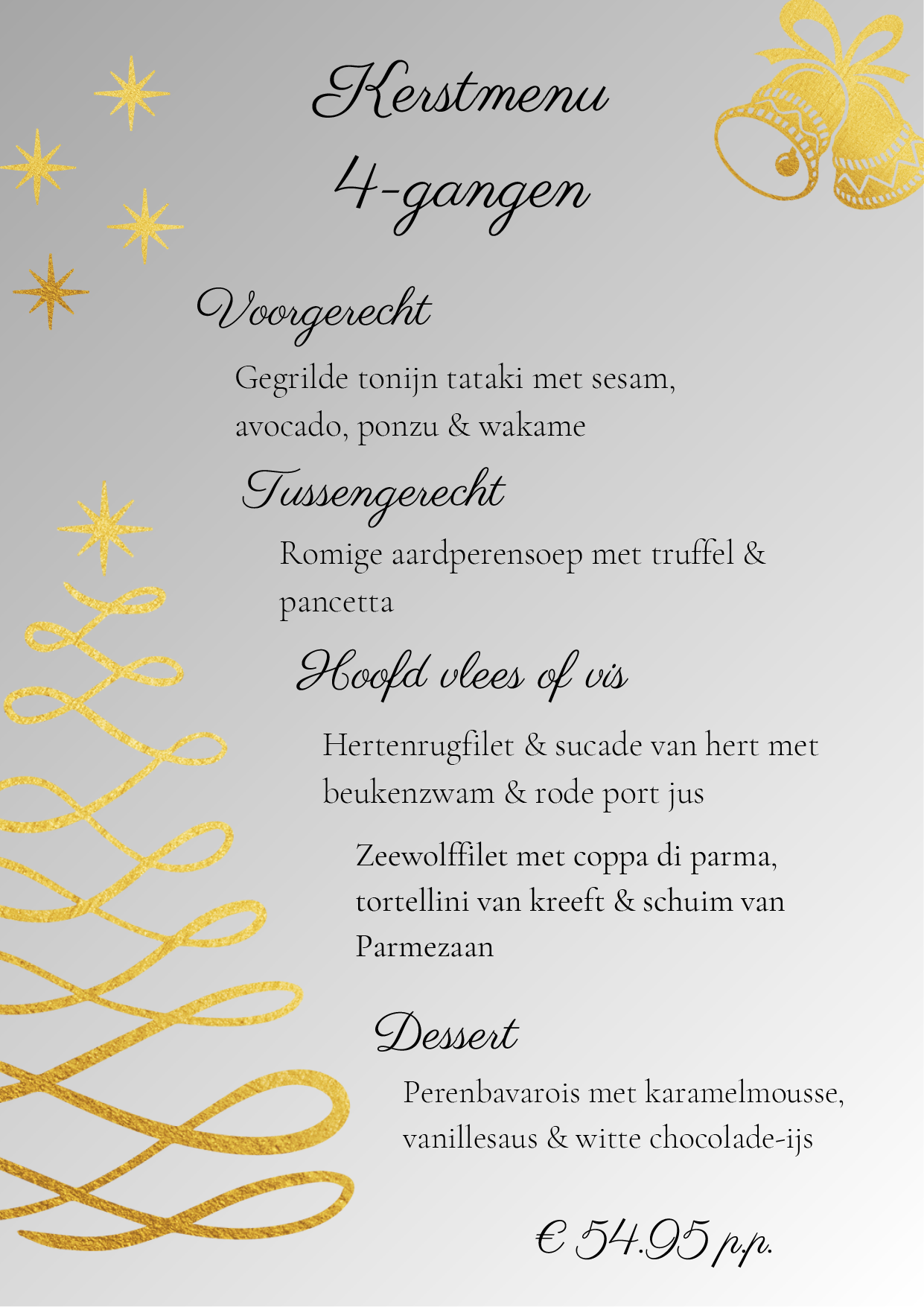 Kerstmenu. 2024